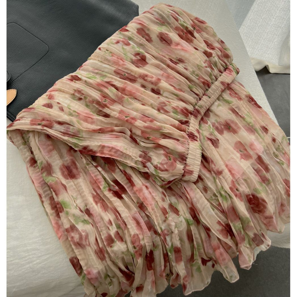 - MD03 -  CHÂN VÁY MIDI HOA LOANG