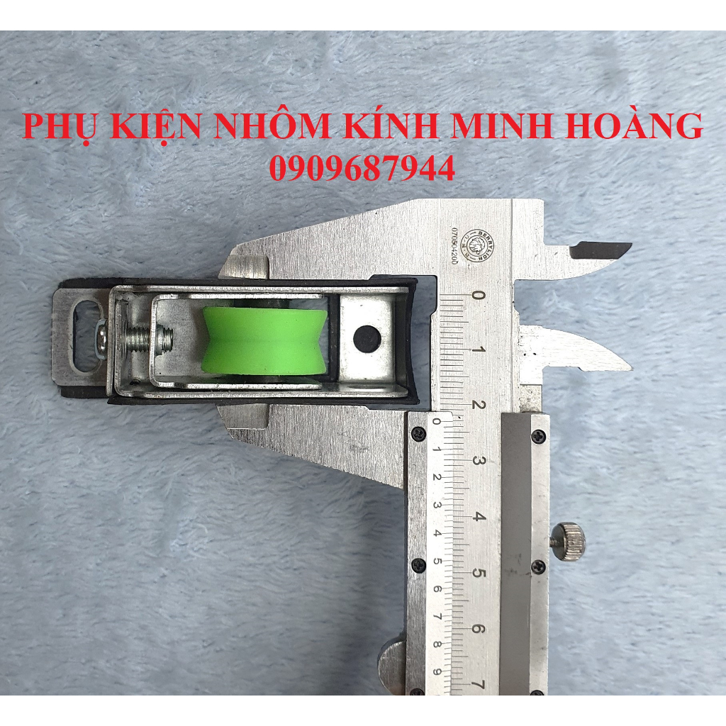 Combo 02 bánh xe lùa xanh đơn, đôi cho cửa lùa nhôm cỏ hệ 55, hệ Việt Pháp