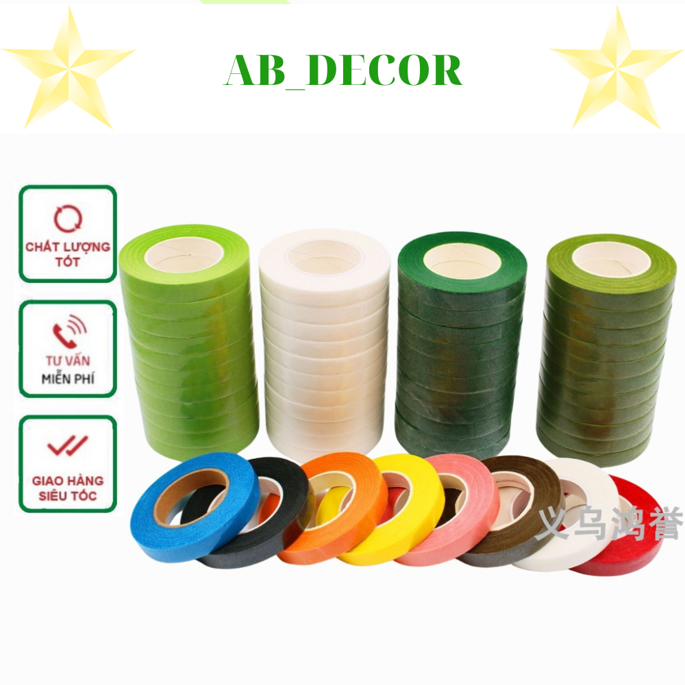Băng dính sáp , băng dính cuốn cành hoa giả , băng dính trang trí làm thủ công , decor_LT05