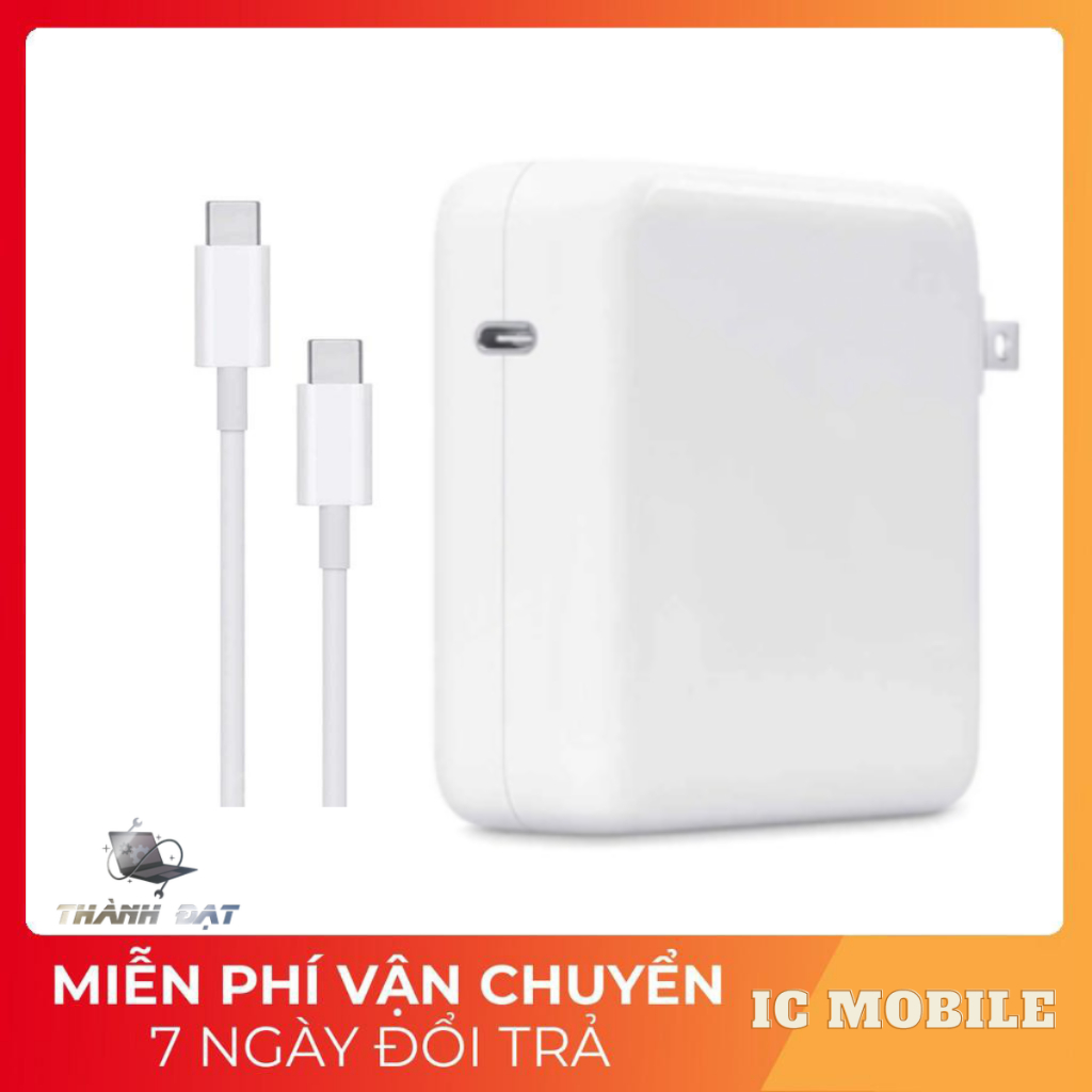 Sạc USB - C. 30w/61w/87w.Sạc Cho Các Dòng Máy Pro,Air Dùng Sạc Type C . Cáp Sạc 2 Đầu Type C. Hàng Chính Hãng Nobox