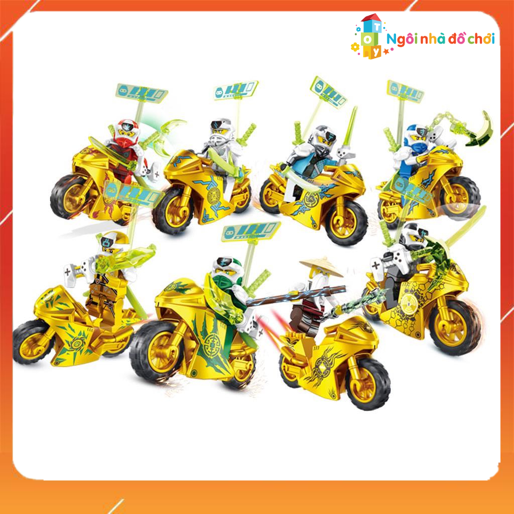 Lắp Ráp Ninjago Đua Xe Đại Chiến MG191 Combo 8 Minifigures Ninjago