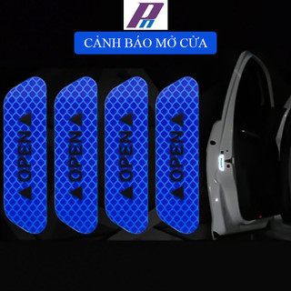 Bộ 4 decal phản quang cảnh báo mở cửa ô tô an toàn