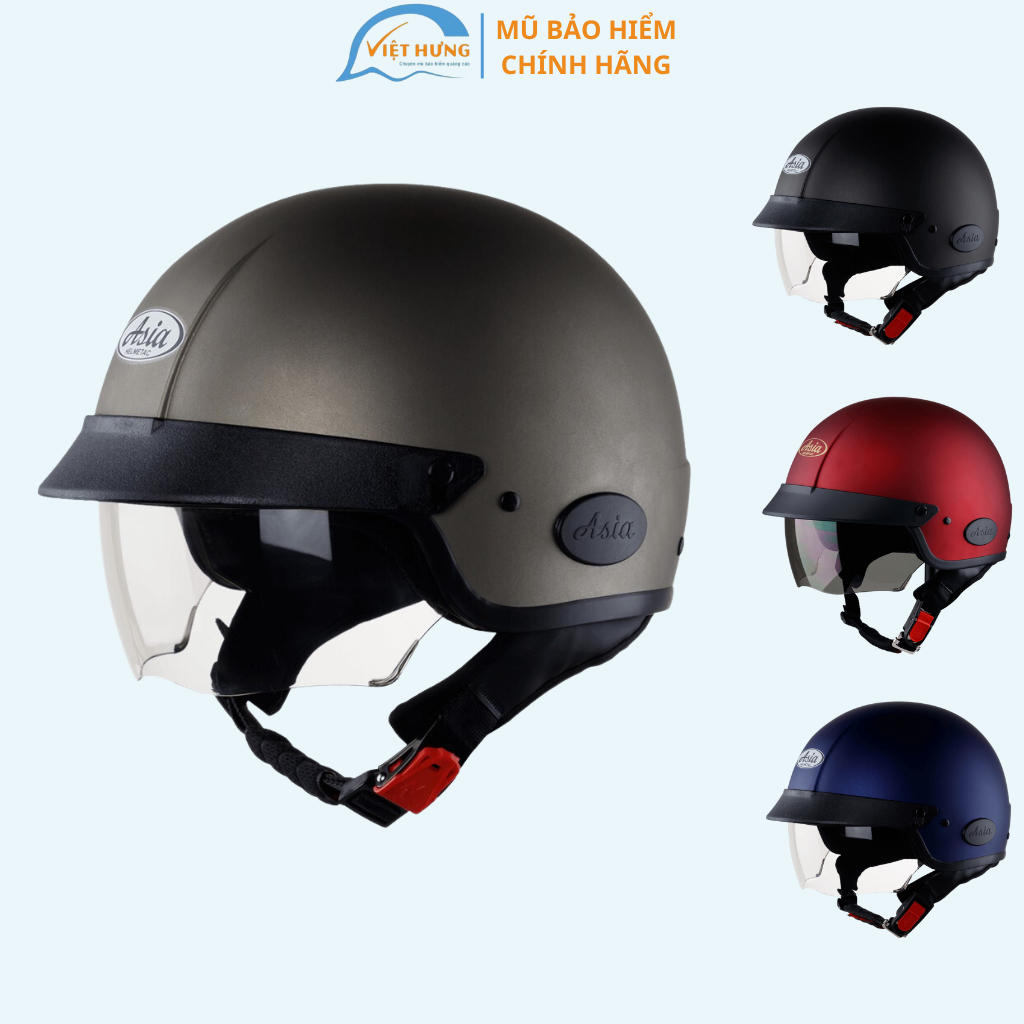Nón Bảo Hiểm 3/4 Đầu Kính Âm Chống Lóa - Asia MT139 - Vòng Đầu 57-59cm - Bảo Hành 12 Tháng