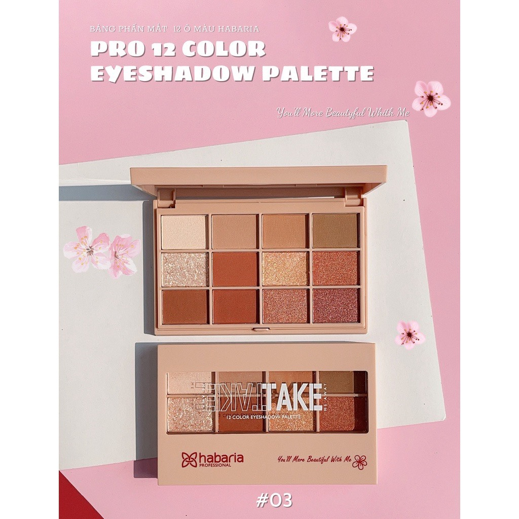 Bảng Phấn Mắt 12 Ô Habaria Color Eyeshadow Palette 12g