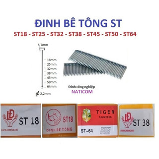 Đinh bê tông st st18, st25, st32 , st38, st45, st50, st64, đinh st bê tông nạp máy bắn đinh st