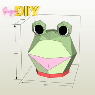 Mặt nạ ếch cốm - Mô hình giấy DIY có màu