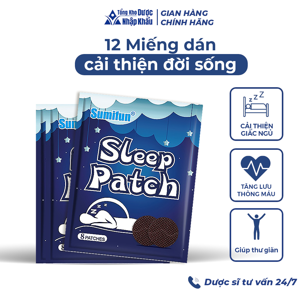 Miếng dán Sleep Patch cảI thiện rốI loạn giấc ngủ miếng dán hỗ trợ giấc ngủ