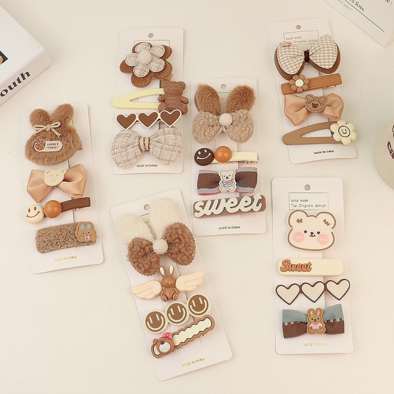 HÀNG CAO CẤP - SET 4 KẸP TÓC BÉ GÁI XUẤT HÀN