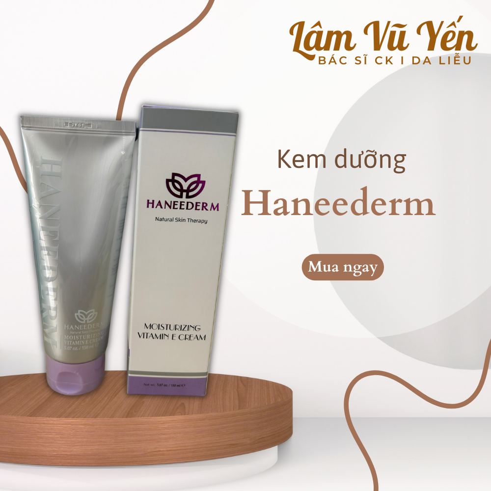 Kem dưỡng phục hồi và làm dịu da kích ứng da, dành cho da khô Haneederm Moisturizing Vitamin E Cream - Dr.Lâm Vũ Yến
