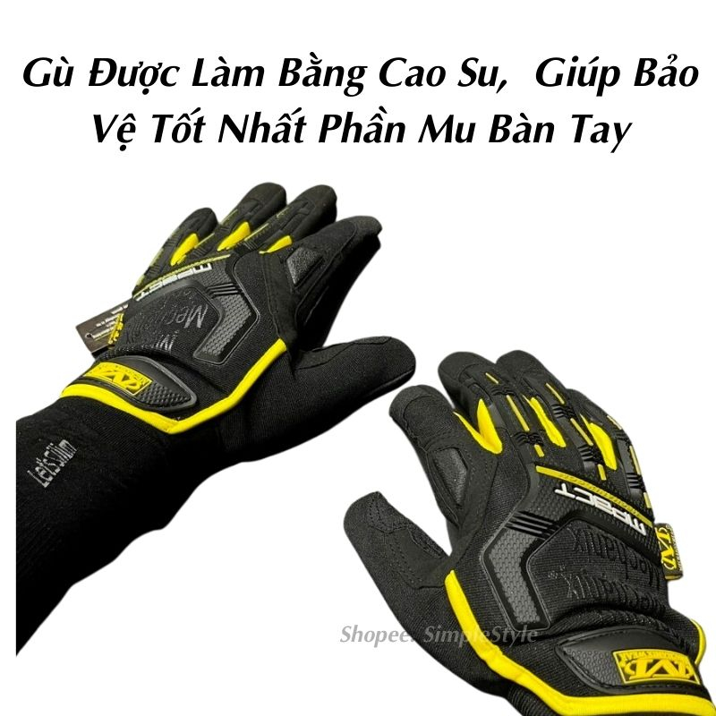 Găng tay phượt dài ngón mechanix dùng đi xe đạp xe máy