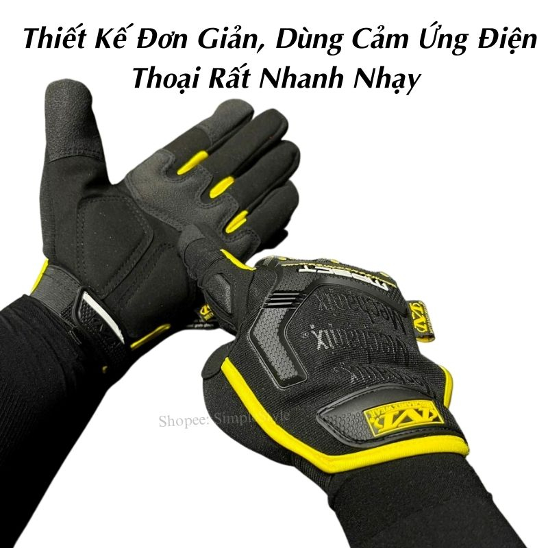 Găng tay phượt dài ngón mechanix dùng đi xe đạp xe máy