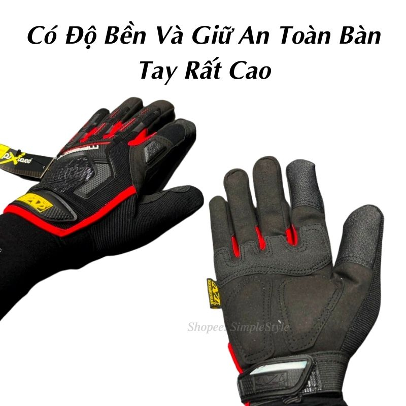 Găng tay phượt dài ngón mechanix dùng đi xe đạp xe máy