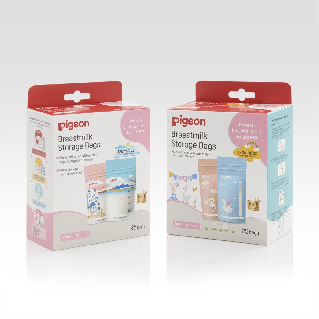 Túi Trữ Sữa Pigeon Họa Tiết Phong Cảnh - Hoạt Hình 120ML/180ML