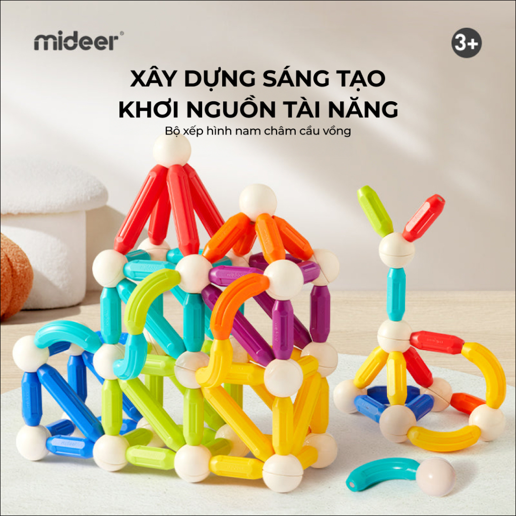 Đồ chơi xếp hình nam châm cầu vồng cho bé Mideer Magic Magnetic Sticks