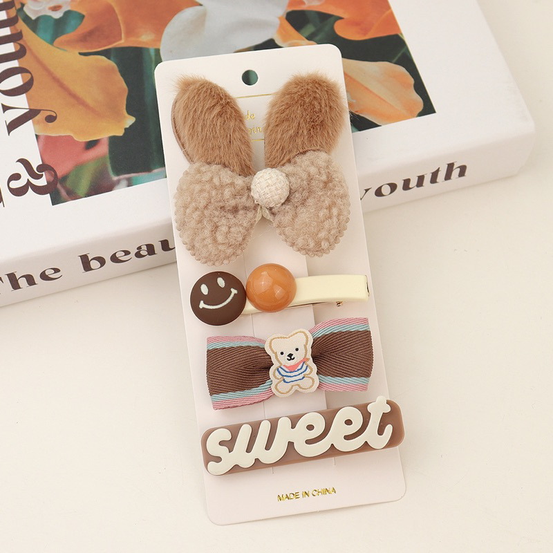 HÀNG CAO CẤP - SET 4 KẸP TÓC BÉ GÁI XUẤT HÀN