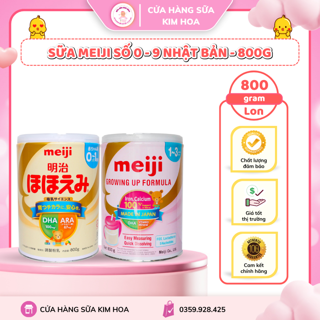 Sữa Bột Meiji Số 0 / Số 9 - 800g (Nội Địa Nhật)