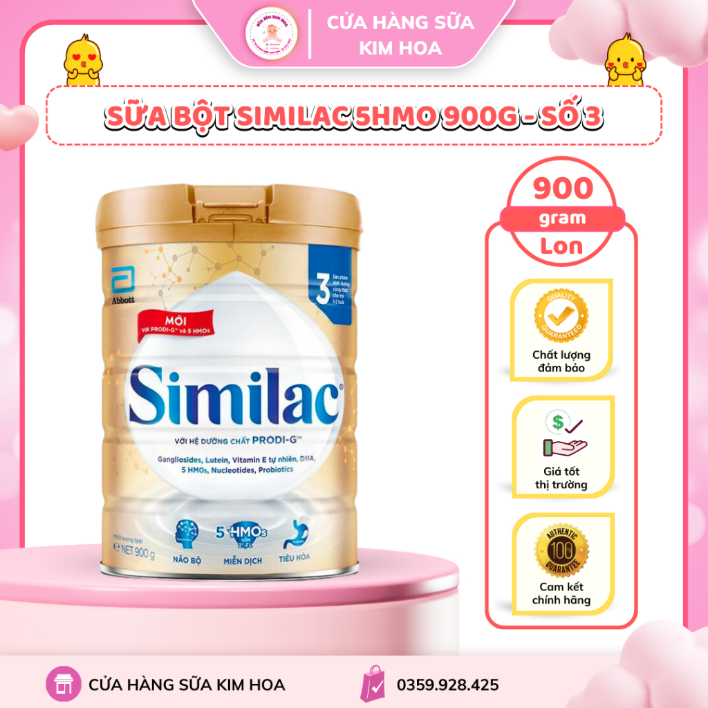 Sữa Bột Similac 5HMOs Số 3 - 900g (1 - 2 tuổi)