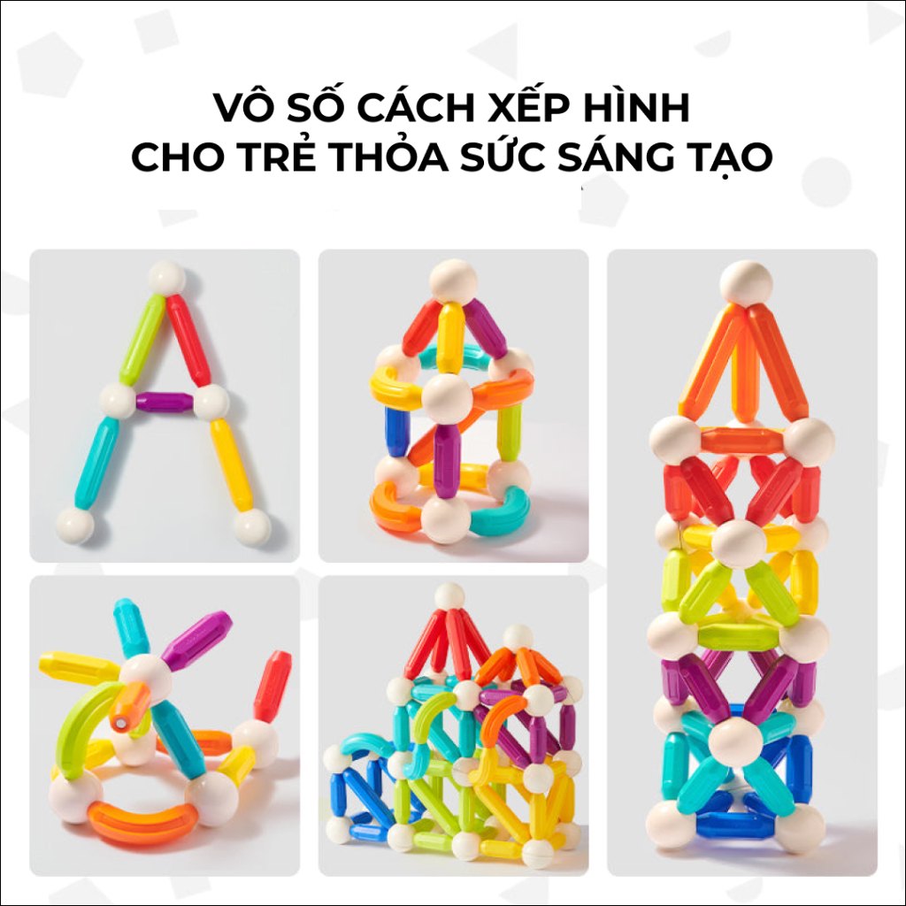 Đồ chơi xếp hình nam châm cầu vồng cho bé Mideer Magic Magnetic Sticks