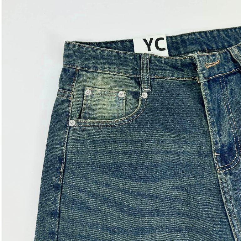 Quần jean ống rộng nam nữ , quần dài ống đứng unisex , quần dài rách gối form rộng - gin store