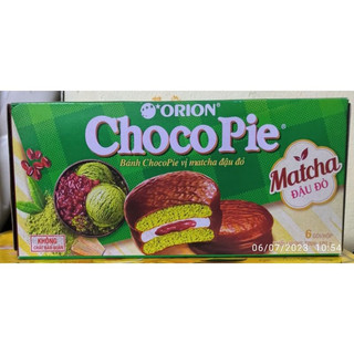 Bánh matcha đậu đỏ Choco-pie hộp 180g (6 cái)