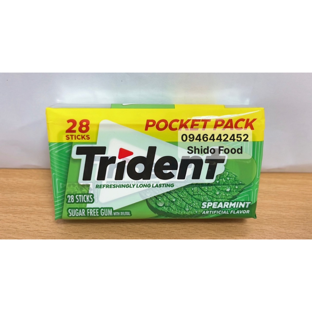 Kẹo Gum Trident SPEARMINT - BẠC HÀ xuất khẩu Mỹ loại mới.