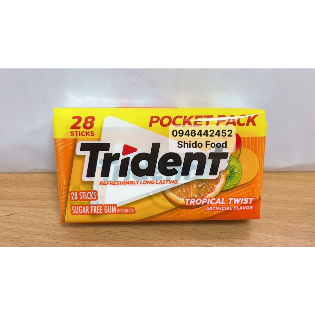 Kẹo Gum Trident TROPICAL TWIST - xuất khẩu Mỹ loại mới.