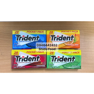 [Hộp 28 tép] Kẹo Gum Trident xuất khẩu Mỹ loại mới.