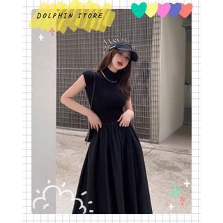 BIGSIZE Đầm đen dài bigsize - đầm cổ lọ bigsize