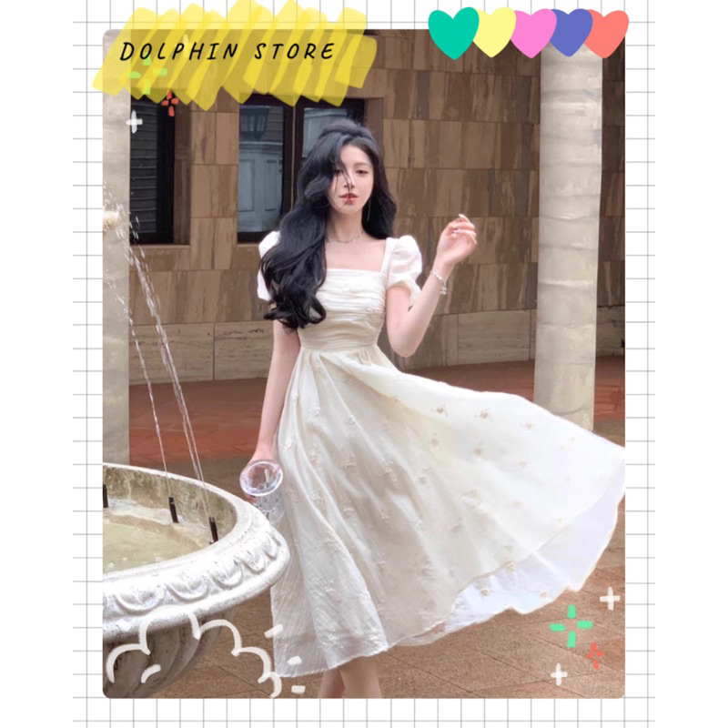 BIGSIZE Đầm hoa nhí bigsize - đầm cổ vuông bigsize - đầm tiểu thư bigsize