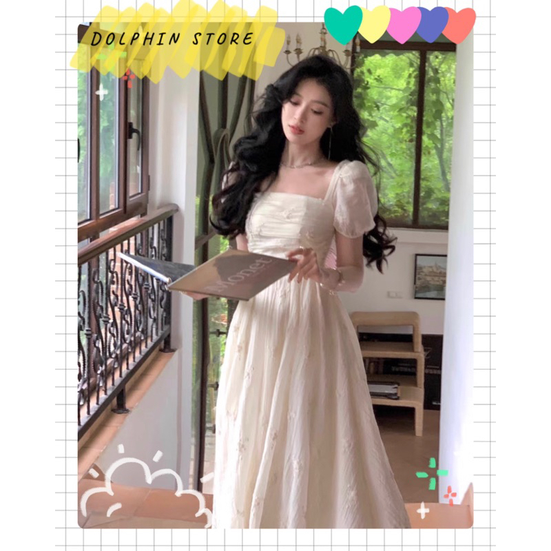 BIGSIZE Đầm hoa nhí bigsize - đầm cổ vuông bigsize - đầm tiểu thư bigsize