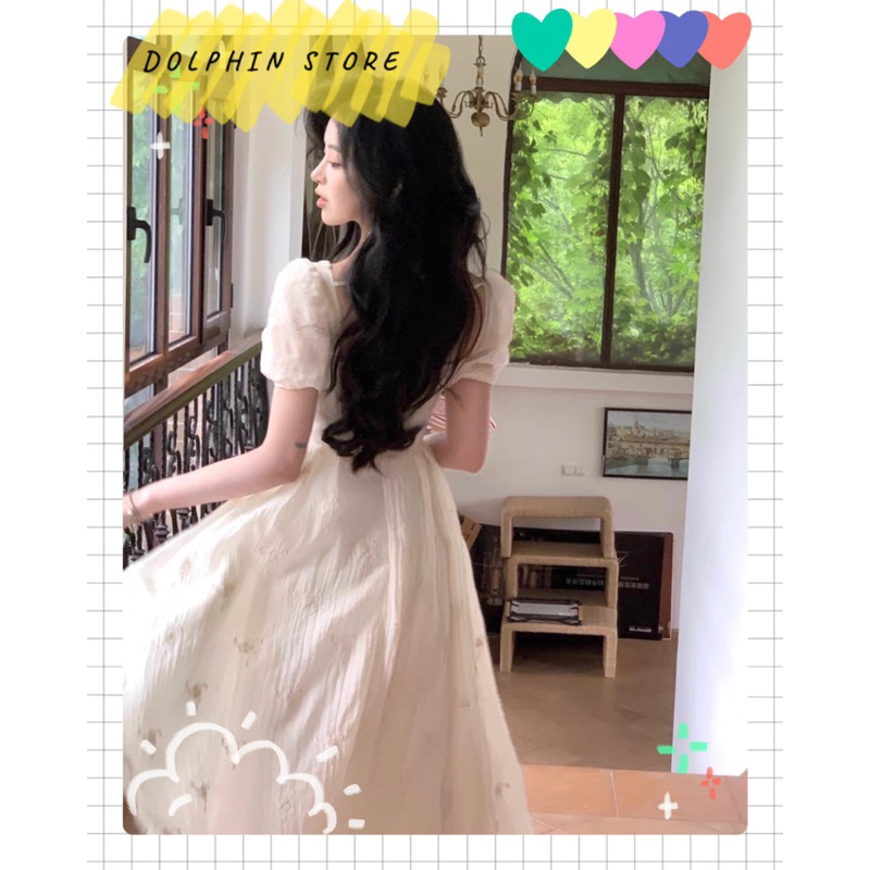 BIGSIZE Đầm hoa nhí bigsize - đầm cổ vuông bigsize - đầm tiểu thư bigsize