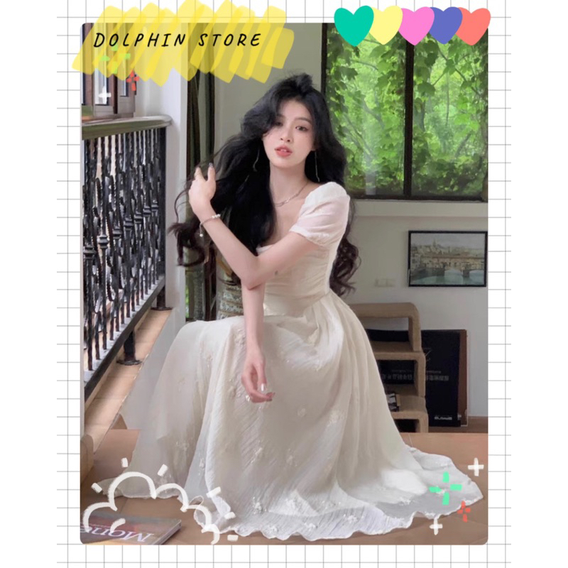 BIGSIZE Đầm hoa nhí bigsize - đầm cổ vuông bigsize - đầm tiểu thư bigsize
