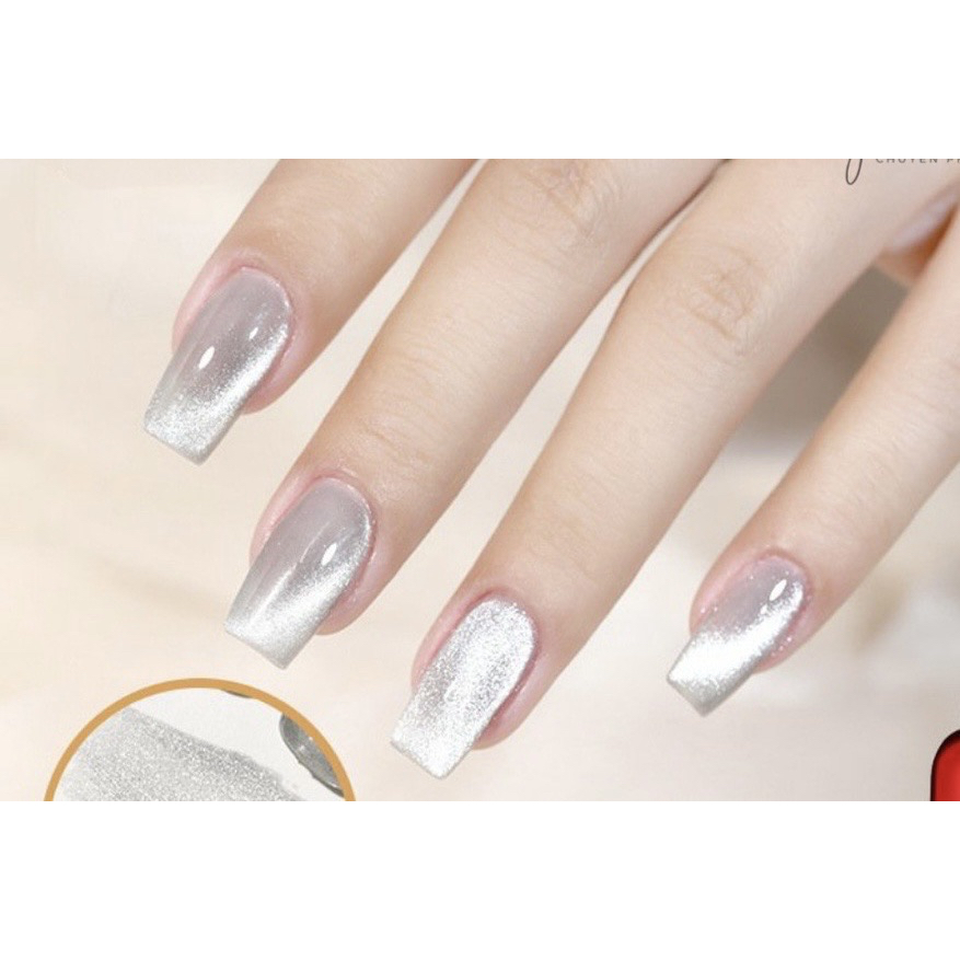 Nailbox thiết kế sơn gel mắt mèo kim cương nền thạch B185