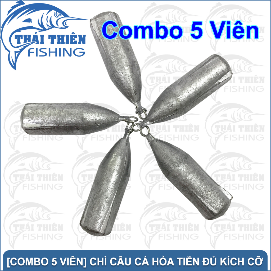 Combo 5 Viên Chì Câu Cá Hỏa Tiễn Có Móc 30g, 50g, 75g, 100g