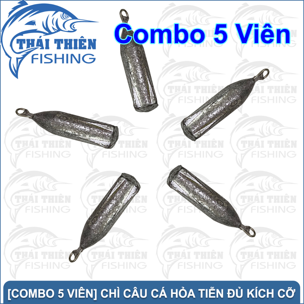 Combo 5 Viên Chì Câu Cá Hỏa Tiễn Có Móc 30g, 50g, 75g, 100g
