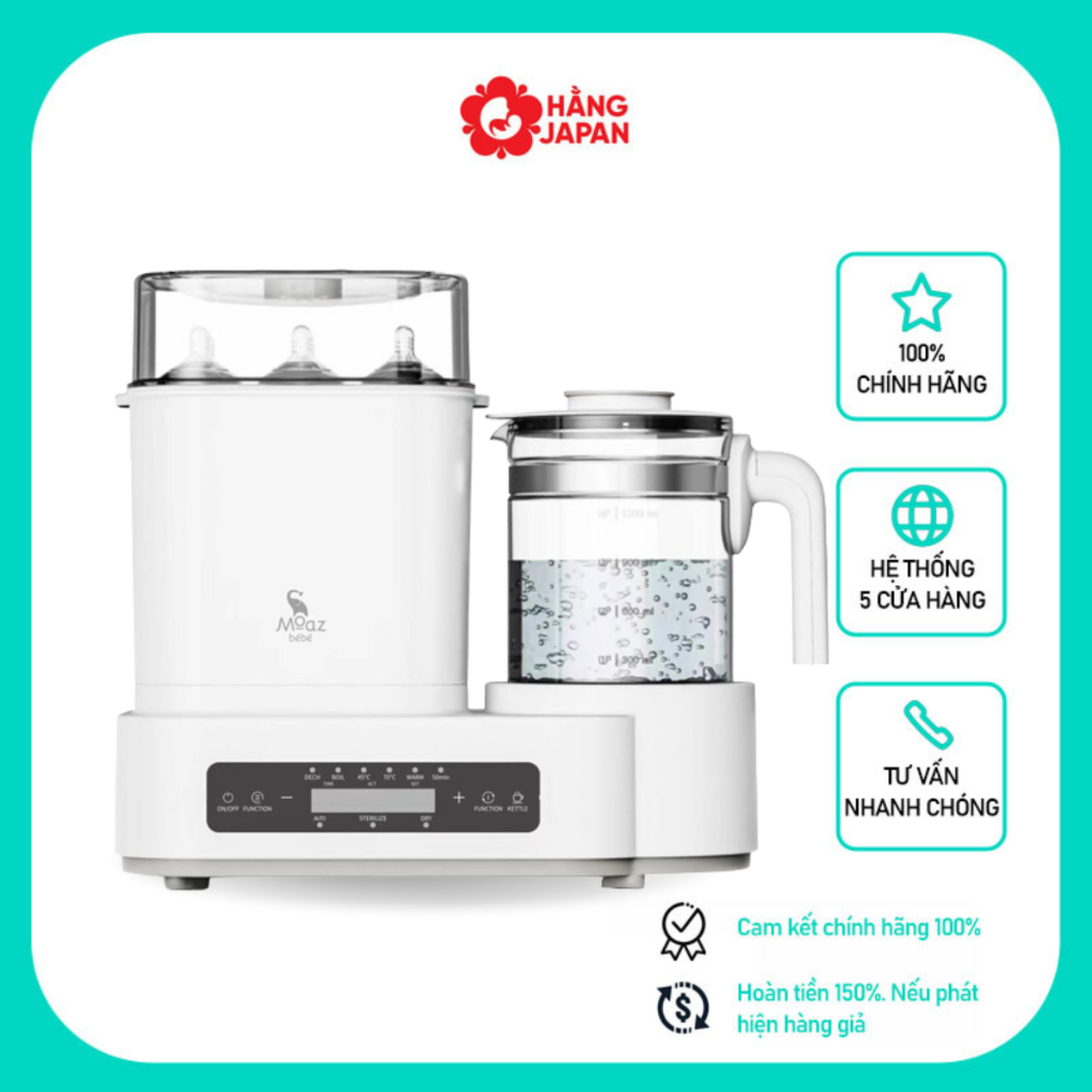 Máy tiệt trùng sấy khô, đun nước, hâm thức ăn đa năng 4in1 MoazBeBe MB031 - Bảo hành chính hãng