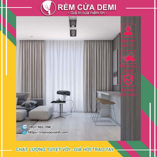 Rèm cửa, rèm phòng bố chống nắng cản sáng 100% - màu xám pastel.