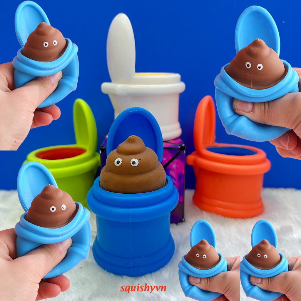 BỒN CẦU⚡ HOT TREND ⚡ Squishy Cục Cứt Trốn Trong Toilet cục phân Mochi Cute,Đồ Chơi Bóp Tay Mềm Mịn Dễ Thương Giảm Stress