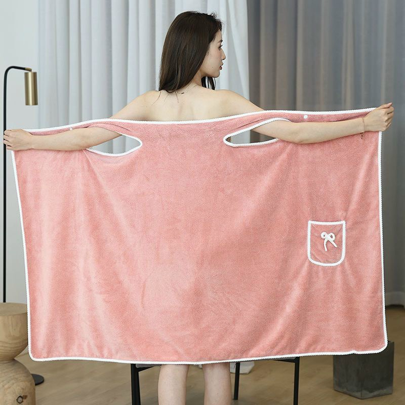 TD890 Khăn tắm quấn người BAMBOO HOME, khăn tắm cotton 135cmx100cm mềm mịn, siêu thấm có thể mặc ở nhà