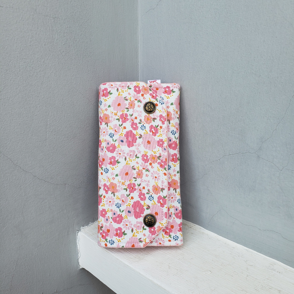 Ví Handmade Dáng Dài Cầm Tay Phong Cách Vintage Họa Tiết Hoa Xinh Xắn