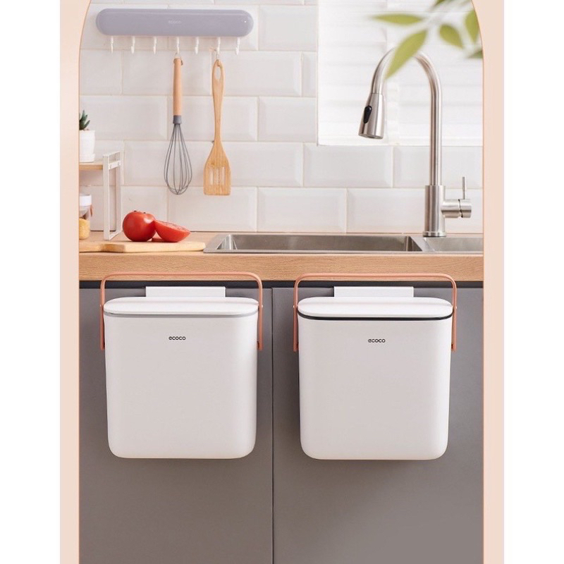 Thùng Rác ECOCO Chính Hãng Treo Dán Tường Nhà Vệ Sinh Nhà Bếp