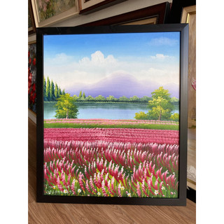 Tranh sơn dầu phong cảnh Châu Âu Cánh đồng hoa Lavender - Tranh sơn dầu trang trí Họa Sĩ vẽ tay 100% Quà tặng tân gia