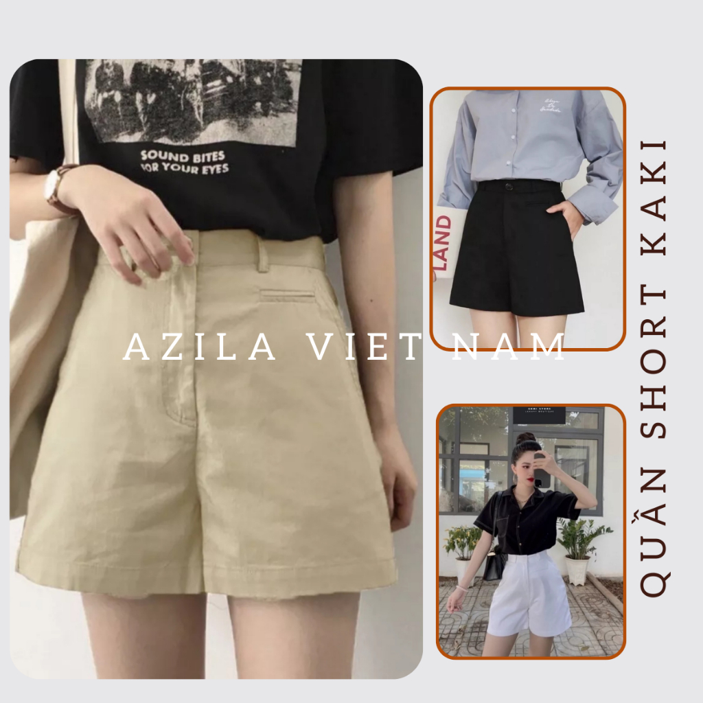 Quần Short Nữ, Quần Sooc Nữ KaKi Lưng Cao Túi Mổ Ulzzang Phong Cách Hàn Quốc Siêu Đẹp