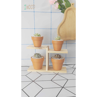 Kệ Gỗ Trang Trí Cây Cảnh Mini Decor Xinh, Kệ Để Bàn Đặt Chậu Sứ Mini Xương Rồng, Sen Đá, Để Chai Lọ