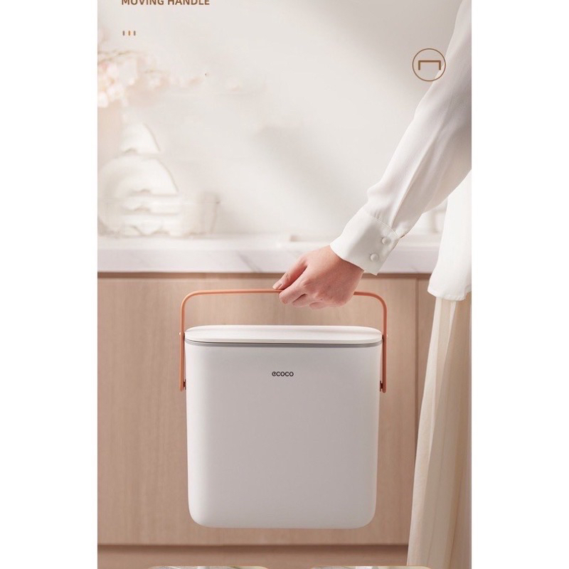 Thùng Rác ECOCO Chính Hãng Treo Dán Tường Nhà Vệ Sinh Nhà Bếp