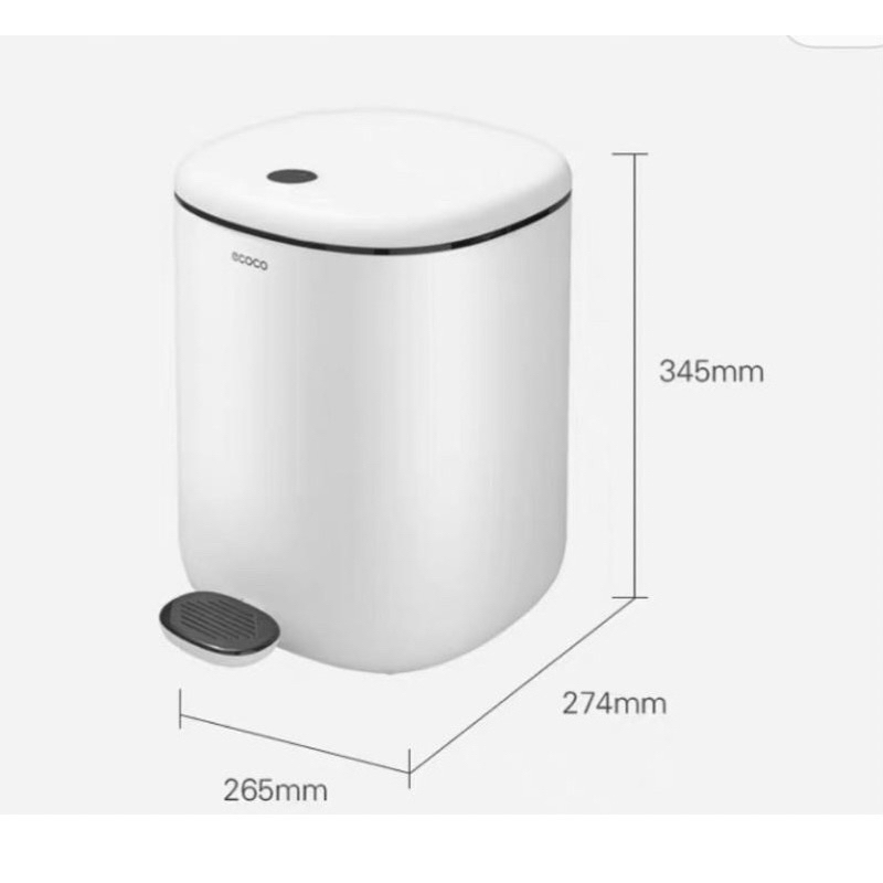 Thùng Rác ECOCO Chính Hãng 11Lít Hai Chế Độ Mở Nhựa Cao Cấp