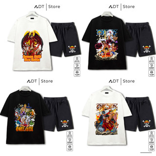 COMBO Áo thun + Quần : ADTStore x One Piece.  Áo Anime in hình nhân vật : luffy Gear 5 - Ace - Sabo...v..v .Có Đen/Trắng