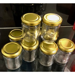 Sỉ 1 thùng 162 /hũ 100ml . thủy tinh nắp thiếc tròn vàng.