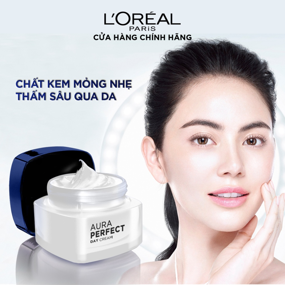 Kem Dưỡng Da Ban Ngày L'Oreal Paris Aura Perfect Trắng Mượt Đều Màu Day Cream SPF17 PA++ 50ml