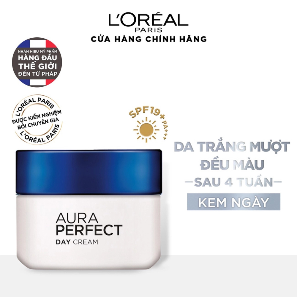 Kem Dưỡng Da Ban Ngày L'Oreal Paris Aura Perfect Trắng Mượt Đều Màu Day Cream SPF17 PA++ 50ml
